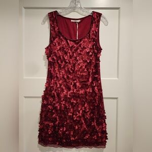 Elegant Red Sleeveless Mini Dress
